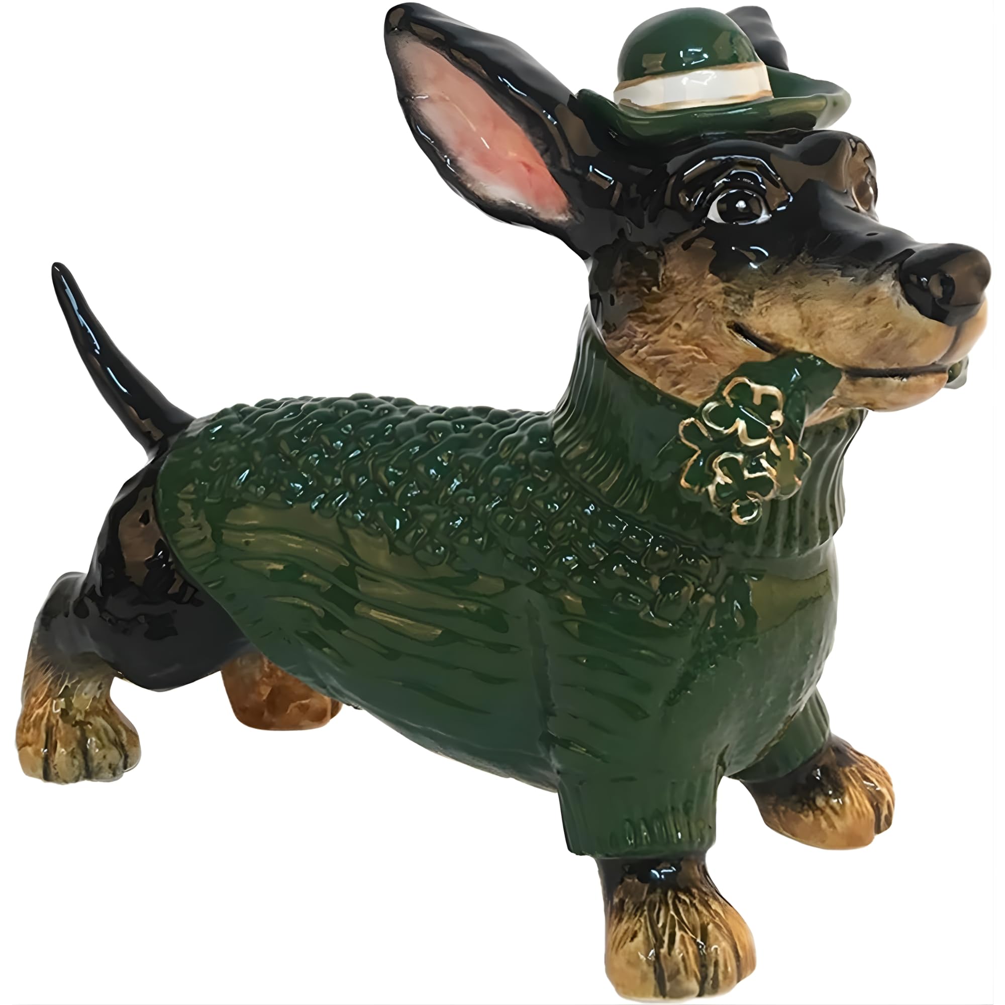 Blue Sky Clayworks Cillian The Dachshund Dog in Sweater Figurine, 10.75" L x 6" W x 8" H