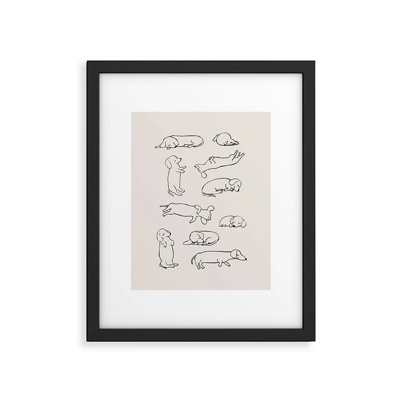 More Sleep Dachshund Framed Art Print