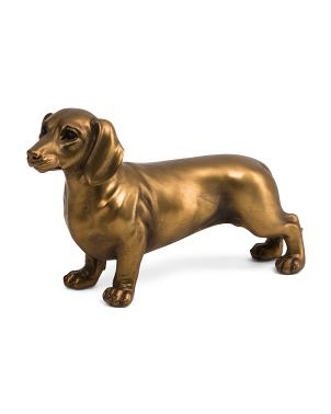 11.5x3.5x6.5 Metallic Dachshund Decorative Figurine