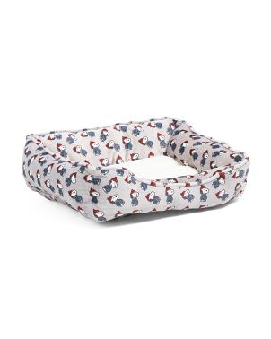 Printed Plush Cuddler Pet Bed