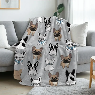 French Bulldog Blanket Gifts for Women, French Bulldog Blanket for Boys, Cozy Frenchie Blankets for Dog Lovers Owners, Flannel Warm Blankets for Sofa, Couch,Gifts for Christmas Thanksgiving 30x40 in