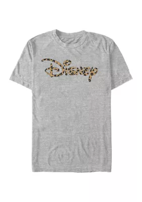 Disney Logo Disney Logo Leopard Fill Short Sleeve Graphic T-Shirt